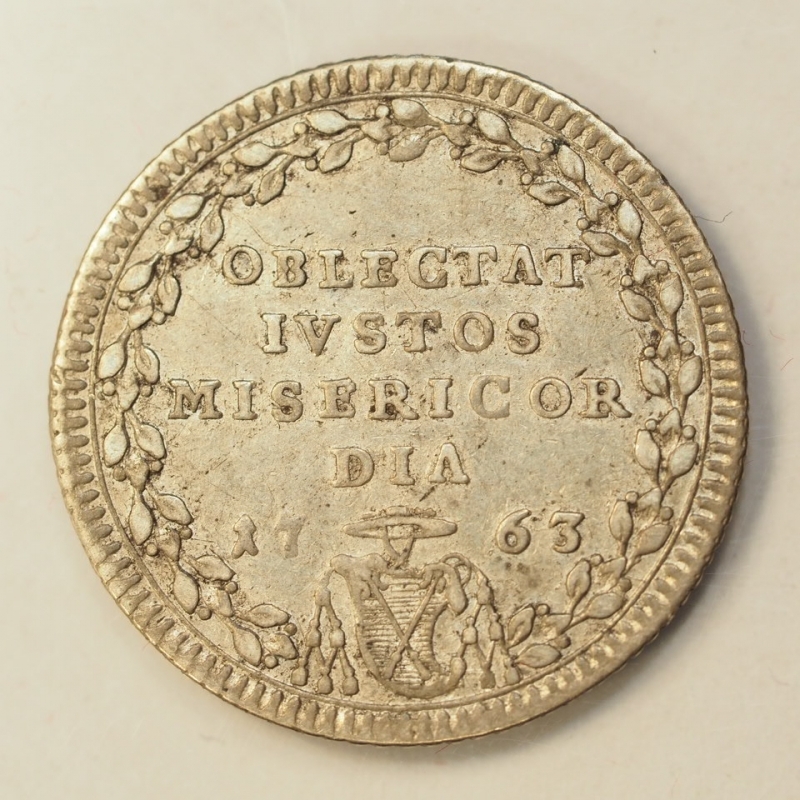 reverse: STATO PONTIFICIO - 1758/1796 - GIULIO 1763 Anno V - munt.20 2.65gr