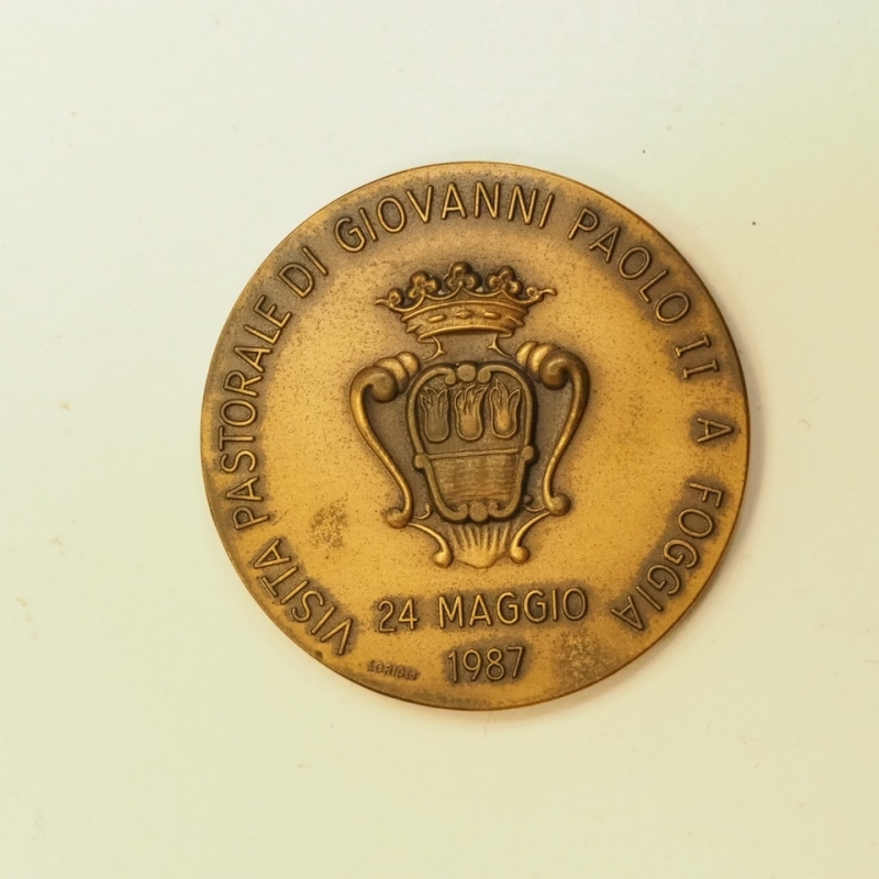 reverse: Giovanni Paolo II - Medaglia Bronzo 33.6 Grammi e 40 mm diametro Foggia 1987