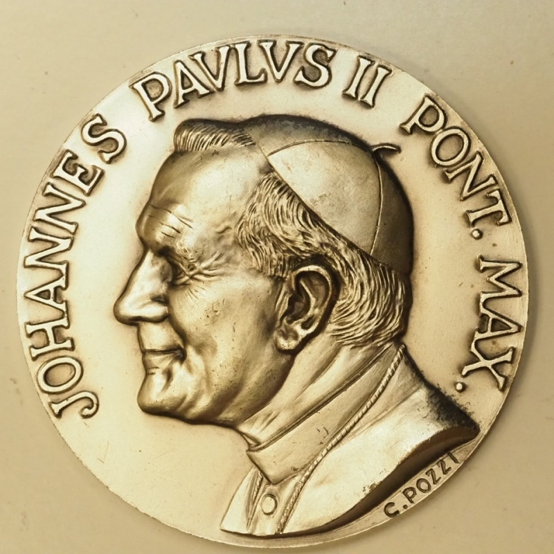obverse: Giovanni Paolo II - Medaglia Metallo Argentato 92 Grammi e 60 mm diametro