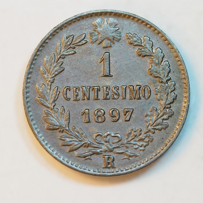 reverse: REGNO D ITALIA - UMBERTO I - 1 CENTESIMO 1897 - RARO - CONSERVAZIONE QFDC