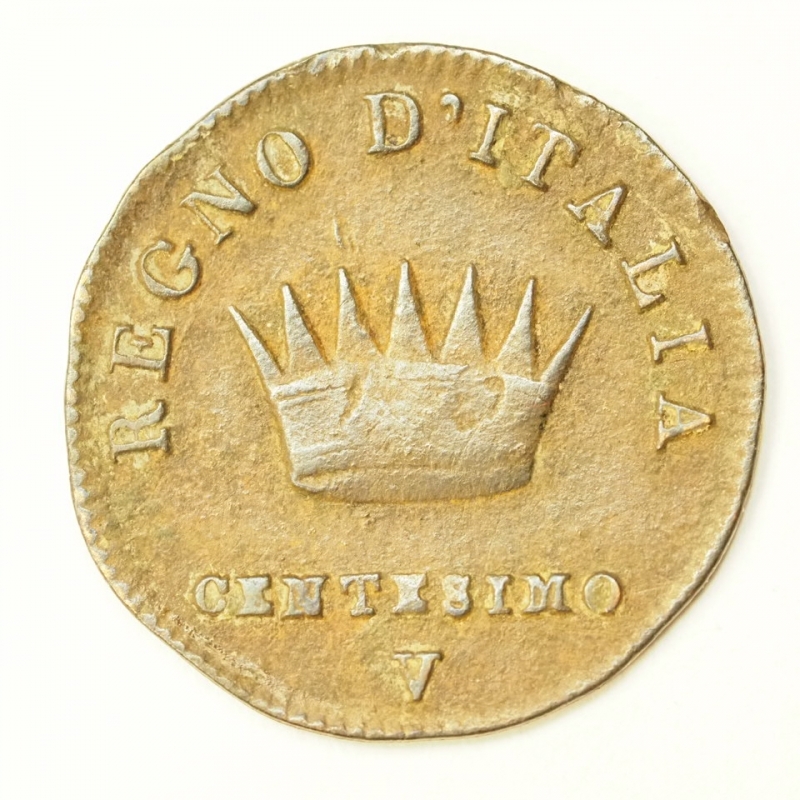 reverse: NAPOLEONE I RE D ITALIA - (1805-1814) 1 CENTESIMO 1808 VENEZIA RARO GIG.236