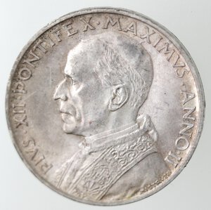 obverse: Vaticano. Pio XII. 1939-1958. 5 Lire 1940. A. II. Ag.