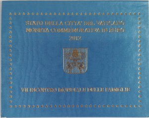 obverse: Vaticano. Benedetto XVI. 2005-2013. 2 Euro 2012 commemorativi del VII Incontro mondiale delle Famiglie. Milano 2012. 