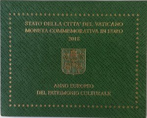 obverse: Vaticano. Francesco. 2 Euro 2018. Anno Europeo del Patrimonio Culturale. 