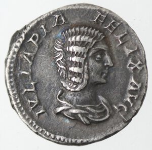 obverse: Monetazione Classica. Impero Romano. Giulia Domna, moglie di Settimio Severo, deceduta nel 217 d.C. Denario. Ag.