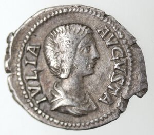 obverse: Monetazione Classica. Impero Romano. Giulia Domna, moglie di Settimio Severo, deceduta nel 217 d.C. Denario. Ag.