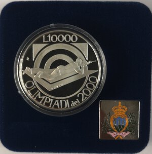 reverse: San Marino. 10.000 lire 1999. Ag. Olimpiade di Sidney. 
