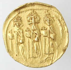 obverse: Monetazione Classica. Impero Bizantino. Eraclio, Costantino e Eraclione. 614-641 d.C. Solido. Au.