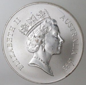 obverse: Australia. Elisabetta II. dal 1952. Dollaro 1993. Ag 999.