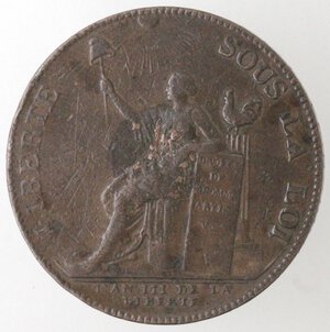 obverse: Francia. 1791-1793. Moneta-Medaglia da 2 Sols 1791. Ae.