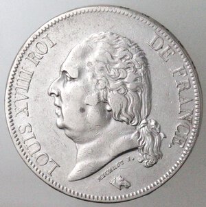 obverse: Francia. Luigi XVIII. 1814-1824. 5 franchi 1823. A. Ag.