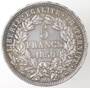 reverse: Francia. 5 Franchi 1850A. Ag.