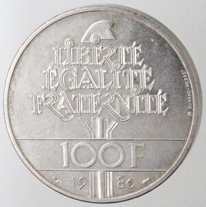 reverse: Francia. 100 Franchi 1986. Piedfort. Ag.