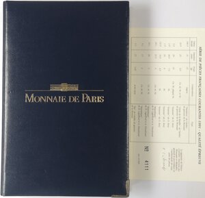 obverse: Francia. Serie Divisionale 1991. 10 Valori Nominali con 100 Franchi in Ag. In confezione originale.
