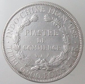 reverse: Indocina Francese. Piastra di Commercio 1907. Ag. 