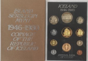 obverse: Islanda. Serie Divisionale 1980. 11 Valori Nominali. Senza Ag. In confezione Originale.