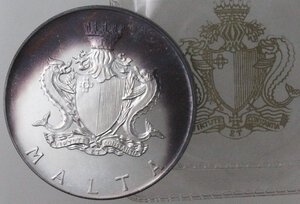 obverse: Malta. 2 Lire Maltesi 1972. Ag 987.