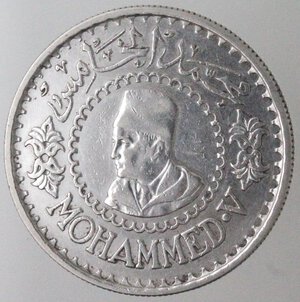 obverse: Marocco. Mohammed V. 1955-1961. 500 franchi 1956. Ag. 