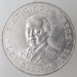 obverse: Messico. 25 Pesos 1972. Ag 720. 