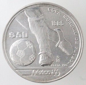 reverse: Messico. 50 Pesos 1985. Ag 720.