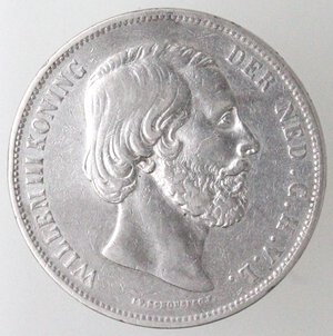 obverse: Olanda. Guglielmo III. 1849-1890. 2 1/2 gulden 1865. Ag. 