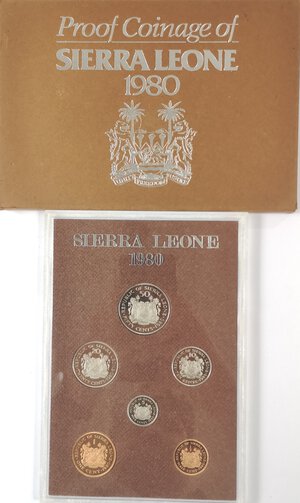 reverse: Sierra Leone. Serie Divisionale 1980. 6 Valori Nominali. Senza Ag. In confezione originale. 