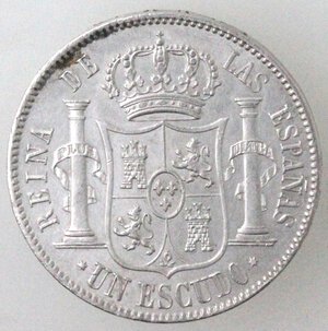reverse: Spagna. Isabella II. 833-1868. Escudo 1865. Madrid. Ag. 