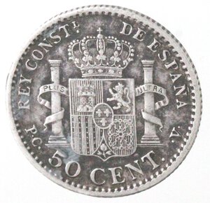 reverse: Spagna. Alfonso XIII. 50 Centesimi 1904. Ag. 