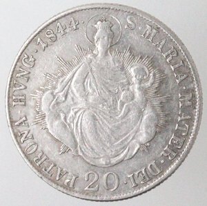 reverse: Ungheria. Ferdinando I. 1835-1848. 20 krajczar 1844. Ag. 