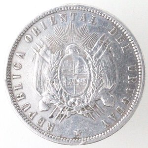 obverse: Uruguay. 50 Centesimos 1877. Ag. 