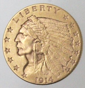 obverse: USA. 2,5 Dollari Indian Head 1914. Au. 