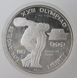 reverse: USA. Dollaro 1983. XXIII Olimpiade di Los Angeles. Ag. 