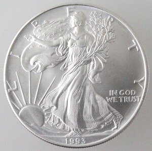 reverse: USA. Dollaro 1993. Oncia. Ag. 