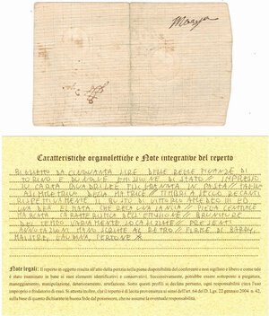 reverse: Banconote. Regno di Sardegna. Regie Finanze. Vittorio Amedeo III. 50 lire editto 1/04/1796.