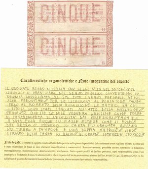 reverse: Banconote. Regno D Italia. Umberto I. Cedola per Lire 5. L. n. 94 del 10/07/1861. 