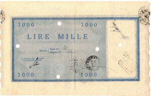 reverse: Banconote. C. D. P. Buono da 1.000 Lire 1945. 