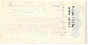 reverse: Banconote. Banca d Italia. Assegno  da 85.000 Lire 06/09/1938. 