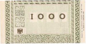 reverse: Banconote. Biglietto umoristico. Da 1.000 Piastre. 1943. 