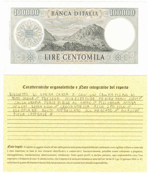reverse: Banconote. Repubblica Italiana. 100.000 Lire Manzoni. D.M. 6-02-1974. 