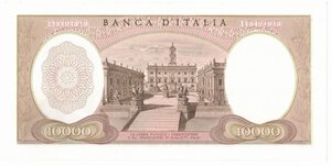 reverse: Banconote. Repubblica Italiana. 10.000 lire. Michelangelo. D.M. 27-11-73.