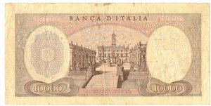 reverse: Banconote. Repubblica Italiana. 10.000 lire. Michelangelo. D.M. 27-11-73. 