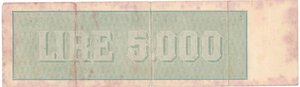 reverse: Banconote. Repubblica Italiana. 5.000 Lire Titolo Provvisorio (Medusa). D.M. 22-11-1949. 