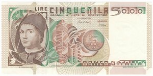 obverse: Banconote. Repubblica Italiana. 5.000 Lire Antonello da Messina. D.M. 19-10.1983. 
