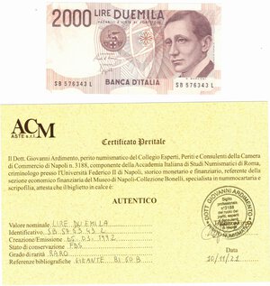 obverse: Banconote. Repubblica Italiana. 2.000 Lire Marconi. D.M. 06-03-1992. 
