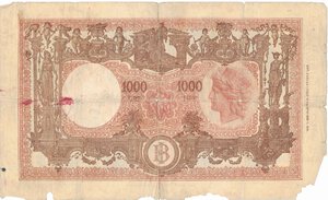 reverse: Banconote. Repubblica Italiana. 1.000 lire Grande M (BI). D.M. 08/01/1946. 