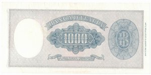 reverse: Banconote. Repubblica Italiana. 1.000 lire Italia (Testina). D.M. 20/03/1947. Serie sostitutiva. 