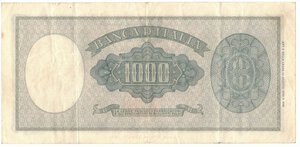 reverse: Banconote. Repubblica Italiana. 1.000 lire Italia (Medusa). D.M. 15 Settembre 1959. 