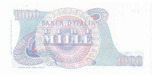 reverse: Banconote. Repubblica Italiana. 1000 lire Giuseppe Verdi I Tipo. D.M. 05/07/1963. 