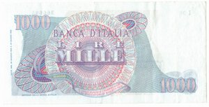 reverse: Banconote. Repubblica Italiana. 1.000 Lire G.Verdi 1°Tipo. D.M. 20 Maggio 1966.