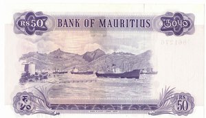 reverse: Banconote. Estere. Mauritius. 50 Rupie 1967. 
